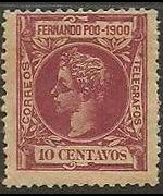 Fernando Pò 1900 - set King Alfonso XIII: 10 c