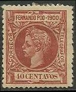 Fernando Pò 1900 - set King Alfonso XIII: 40 c