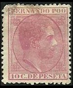Fernando Pò 1879 - set King Alfonso XII: 10 c 