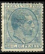 Fernando Pò 1879 - set King Alfonso XII: 50 c