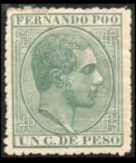 Fernando Pò 1882 - set King Alfonso XII: 1 c
