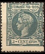 Fernando Pò 1899 - set King Alfonso XIII: 2 c