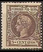 Fernando Pò 1899 - serie Re Alfonso XIII: 3 c