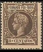 Fernando Pò 1899 - set King Alfonso XIII: 8 c