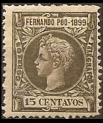 Fernando Pò 1899 - set King Alfonso XIII: 15 c