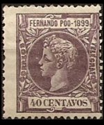 Fernando Pò 1899 - set King Alfonso XIII: 40 c