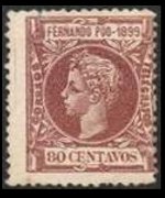 Fernando Pò 1899 - set King Alfonso XIII: 80 c