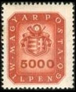 Ungheria 1946 - serie Stemma e corno di posta: 5000 mil