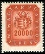 Ungheria 1946 - serie Stemma e corno di posta: 20000 mil