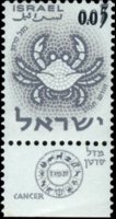 Israele 1961 - serie Segni zodiacali: 0,05 £ su 0,07 £