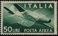 Italy 1945 - set Democratic - watermark winged wheel: 50 L