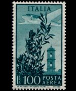 Italy 1955 - set Plane over Piazza del Campidoglio - watermark stars: 100L