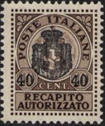Italia 1930 - serie Stemma Sabaudo - nuovo tipo: 40 c su 10 c