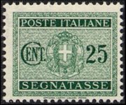 Italy 1934 - set Coat of arms with fascist emblems: 25 c