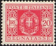 Italy 1934 - set Coat of arms with fascist emblems: 20 L