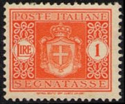 Italy 1945 - set Coat of arms without fascist emblems - watermark winged wheel: 1 L