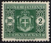 Italy 1945 - set Coat of arms without fascist emblems - watermark winged wheel: 2 L