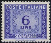 Italia 1947 - serie Cifra in ornato - filigrana ruota alata: 6 L