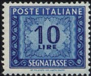 Italia 1947 - serie Cifra in ornato - filigrana ruota alata: 10 L