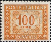 Italia 1947 - serie Cifra in ornato - filigrana ruota alata: 100 L