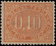 Italia 1869 - serie Cifre dentro un ovale: 10 c