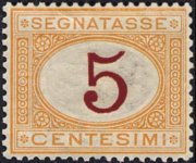 Italy 1870 - set Cipher inside oval: 5 c