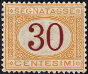 Italy 1870 - set Cipher inside oval: 30 c