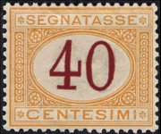 Italy 1870 - set Cipher inside oval: 40 c