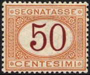 Italy 1870 - set Cipher inside oval: 50 c