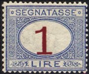 Italy 1870 - set Cipher inside oval: 1 L