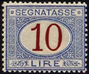 Italy 1870 - set Cipher inside oval: 10 L