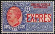 Italy 1908 - set Portrait of Victor Emmanuel III - for international mail: 2,50 L