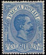 Italia 1884 - serie Effigie di Umberto I: 20 c