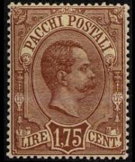 Italia 1884 - serie Effigie di Umberto I: 1,75 L