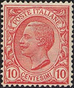Italy 1906 - set Portrait of Victor Emmanuel III - Leoni type: 10 c