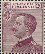 Italy 1908 - set Portrait of Victor Emmanuel III - left Michetti type: 20 c