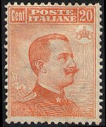 Italy 1906 - set Portrait of Victor Emmanuel III - right Michetti type: 20 c