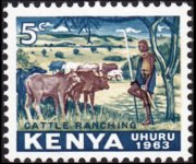 Kenya 1963 - set Independance: 5 c