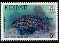 Kiribati 1990 - set Fishes: 5 c