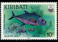 Kiribati 1990 - set Fishes: 10 c