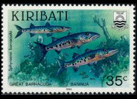 Kiribati 1990 - set Fishes: 35 c