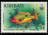 Kiribati 1990 - set Fishes: 1 $