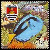 Kiribati 2002 - set Fishes: 5 c
