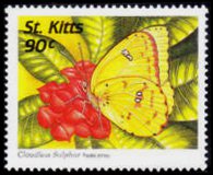 Saint Kitts 1997 - set Butterflies: 90 c