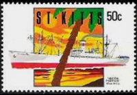 Saint Kitts 1990 - serie Navi: 50 c