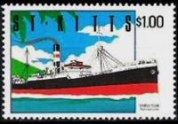Saint Kitts 1990 - serie Navi: 1 $