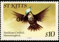 Saint Kitts 1981 - serie Uccelli: 10 $