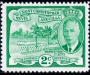 Saint Kitts e Nevis 1952 - serie Re Giorgio VI e vedute: 2 c