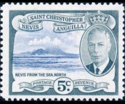 Saint Kitts and Nevis 1952 - set King George VI and views: 5 c