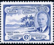 Saint Kitts e Nevis 1952 - serie Re Giorgio VI e vedute: 6 c